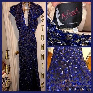 EUC MacDuggal Swarovski Embellished Gown